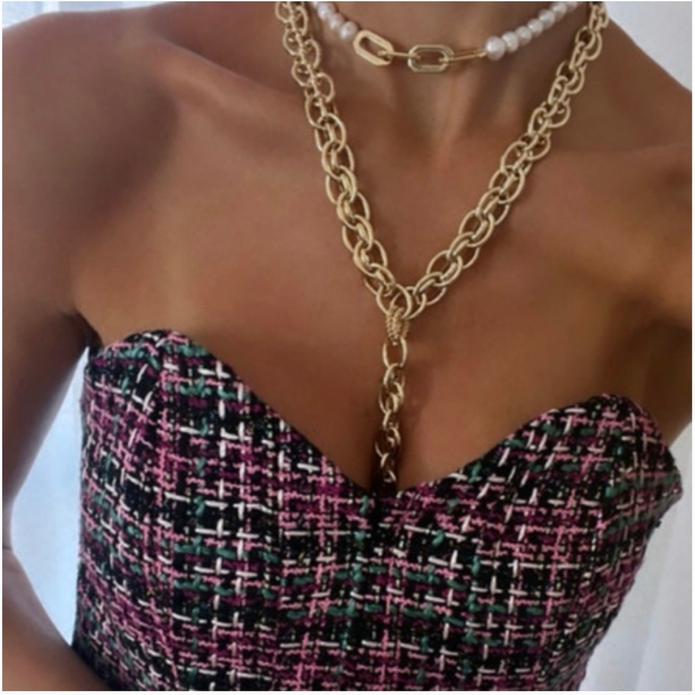 Zara Tweed Corset Crop Bustier